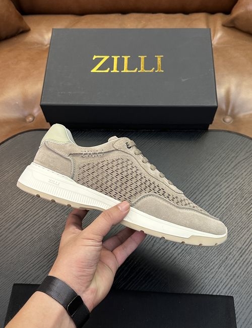 Zilli Grained Calfskin Handmade Casual Shoes