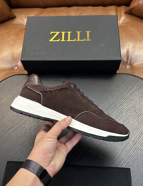 Zilli Grained Calfskin Handmade Casual Shoes