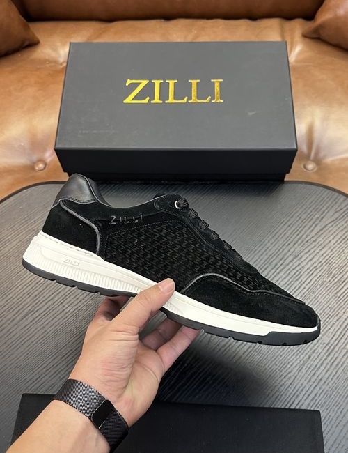 Zilli Grained Calfskin Handmade Casual Shoes