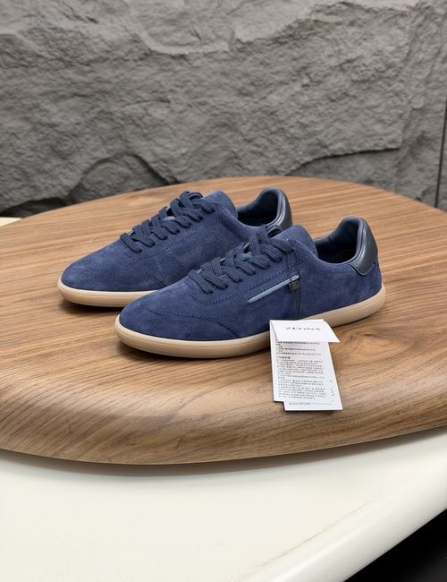 Zegna 232 Suede Leather Sneakers With Rubber Sole