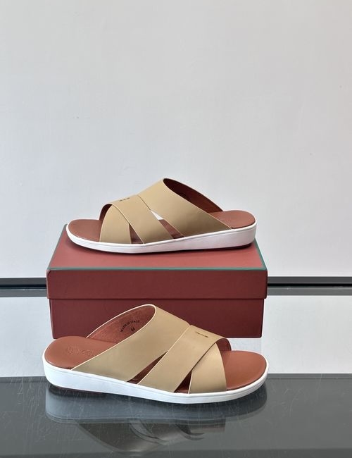 Loro Piana LP Leather Sandals With Adjustable Buckle