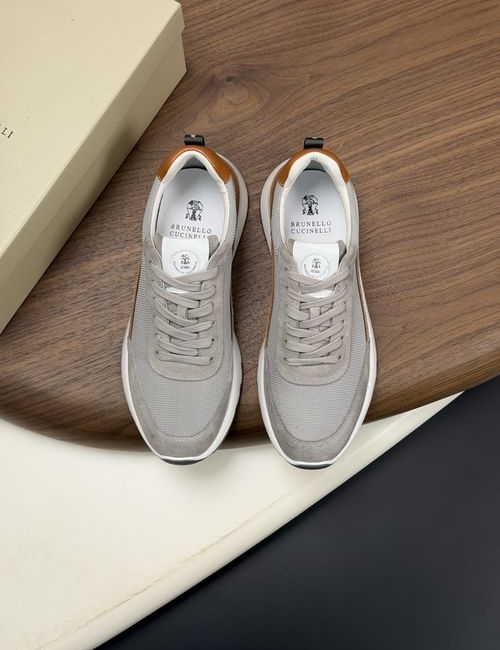 Brunello Cucinelli BC Suede Knit Stitching Casual Sneakers
