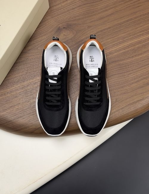 Brunello Cucinelli BC Suede Knit Stitching Casual Sneakers