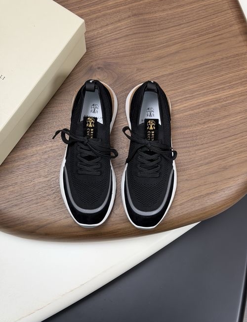 Brunello Cucinelli BC Suede Knit Slip-On Sneakers With Contrast Sole