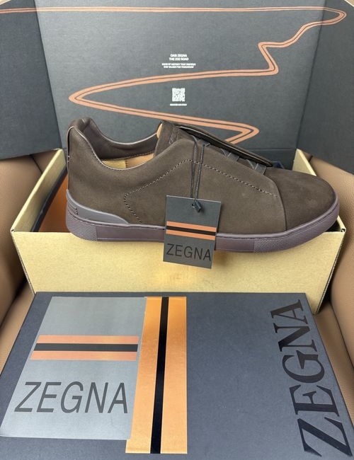Zegna Cow Nubuck Slip-On Casual Shoes