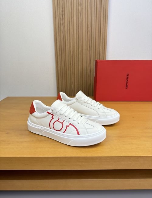 Ferragamo Premium Casual Sneakers Nappa Suede Leather