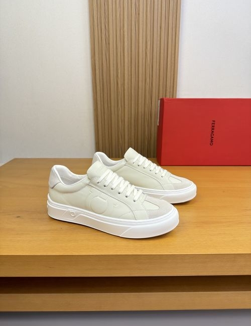 Ferragamo Premium Casual Sneakers Nappa Suede Leather