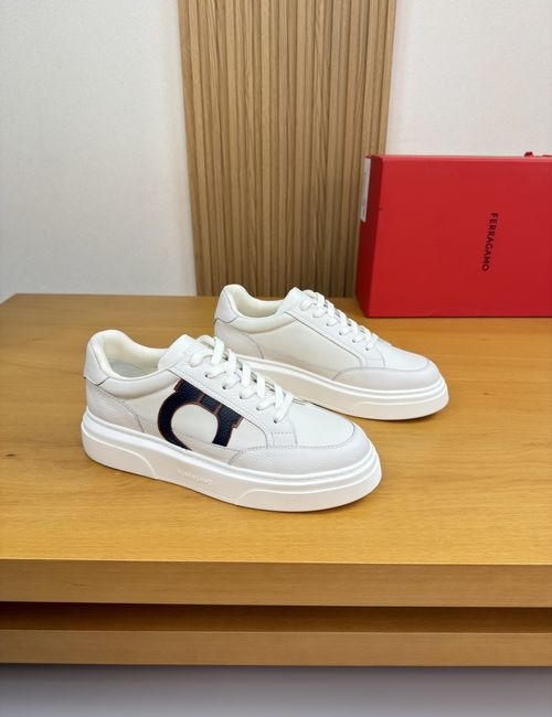 Ferragamo Premium Casual Sneakers Nappa Grain Leather
