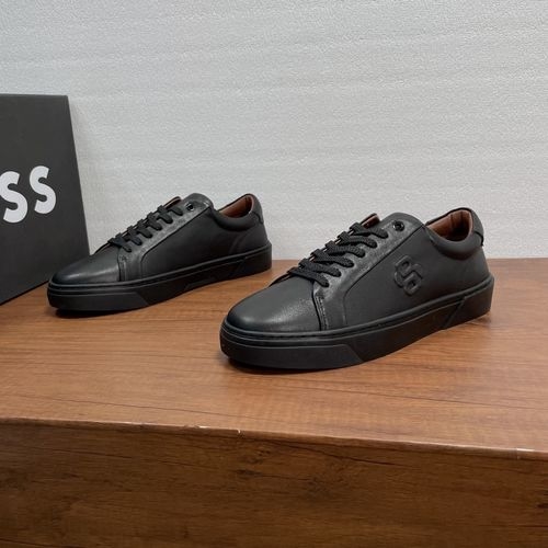 Hugo Boss Gary Leather Skate Sneakers With B Logo