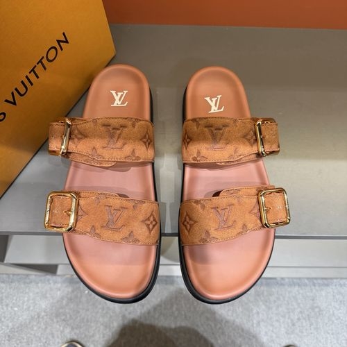 Louis Vuitton LV Venice Series Platform Slides With Adjustable Buckle