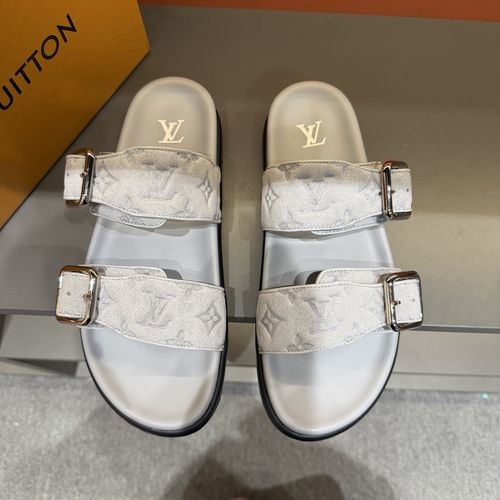 Louis Vuitton LV Venice Series Platform Slides With Adjustable Buckle