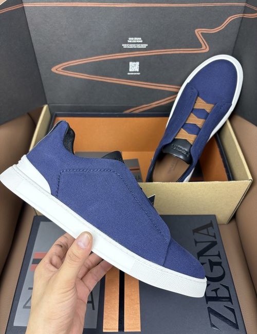 Zegna Premium Leather Slip-On Casual Shoes