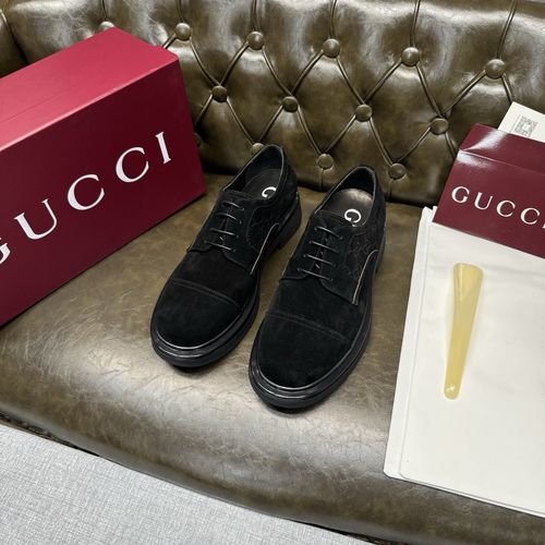 Gucci Black Suede Lace-up Casual Shoes