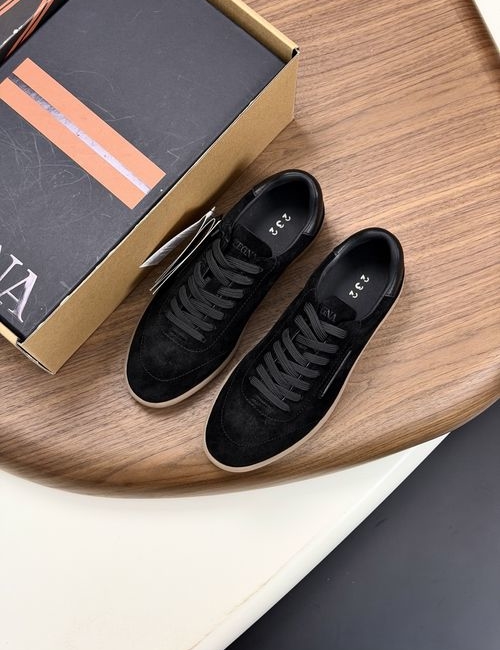 Zegna 232 Suede Leather Sneakers With Rubber Sole