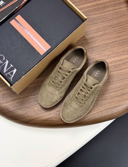 Zegna 232 Suede Leather Sneakers With Rubber Sole