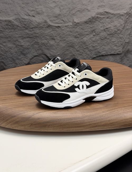 Chanel Color-block Mesh Sneakers Reflective Trim Breathable Lining