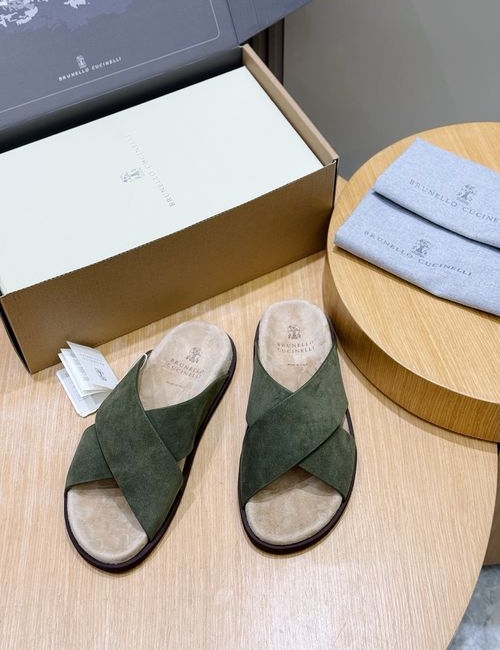 Brunello Cucinelli BC Suede Flip-flops With Lightweight Outsole