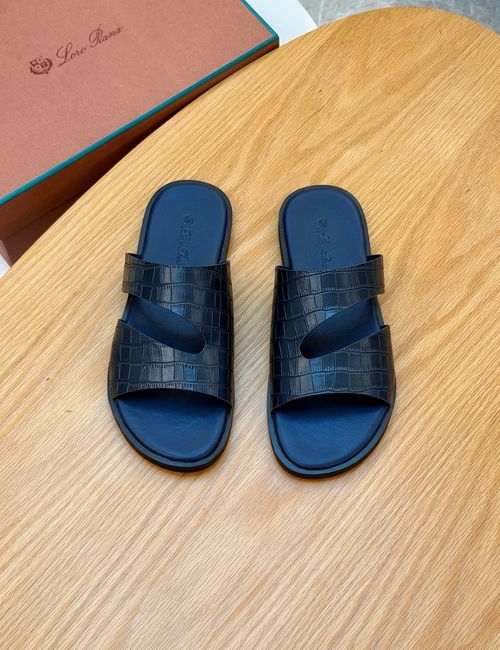 Loro Piana LP Cowhide Spliced Comfortable Slides