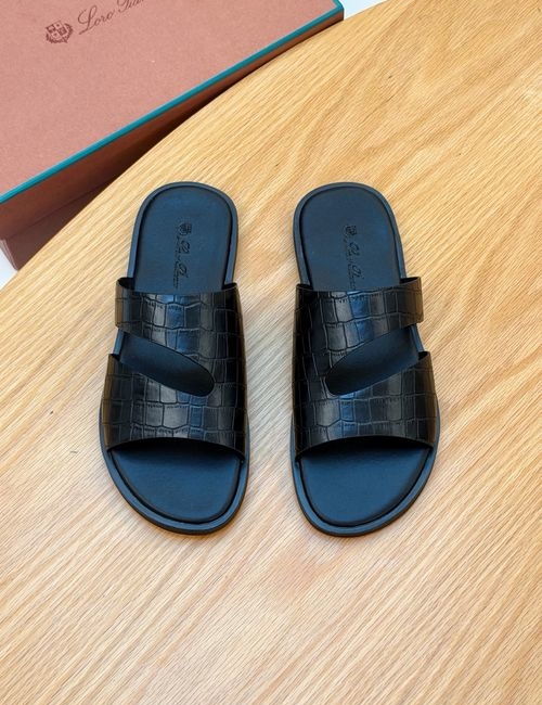 Loro Piana LP Cowhide Spliced Comfortable Slides