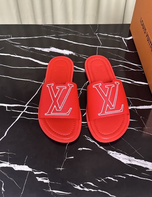 Louis Vuitton LV Cowhide Upper Logo Slides Soft Sole