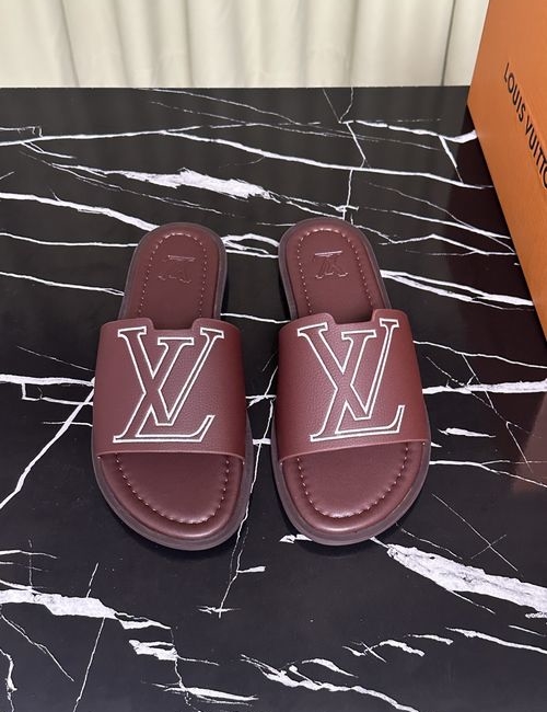 Louis Vuitton LV Cowhide Upper Logo Slides Soft Sole