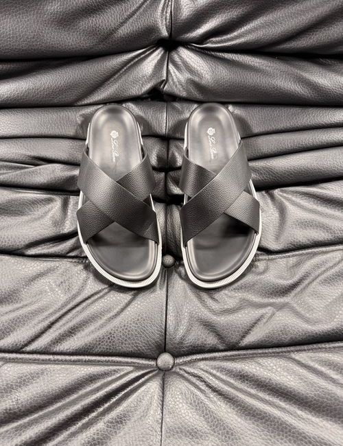Loro Piana LP Cowhide Stitching Comfort Slippers