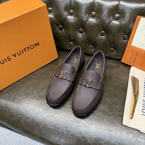 Louis Vuitton LV Brown Grained Leather Shoes
