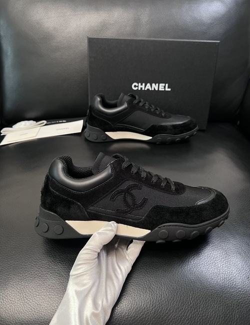 Chanel Cowhide Printed Fabric Shoes Leather Insole Original Sole