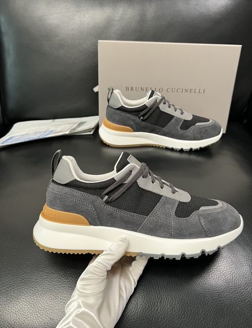 Brunello Cucinelli BC Stitched Leather Comfort Sneakers