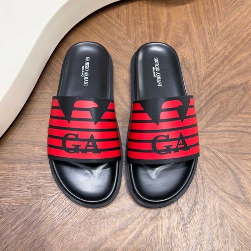 Armani Embossed Logo Soft Sole Casual Slides