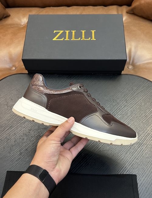 Zilli Grained Calfskin Handmade Casual Shoes