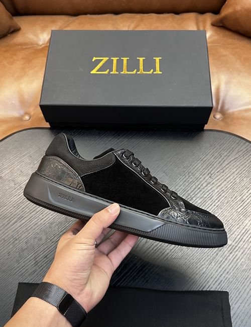 Zilli Grained Calfskin Handmade Casual Shoes