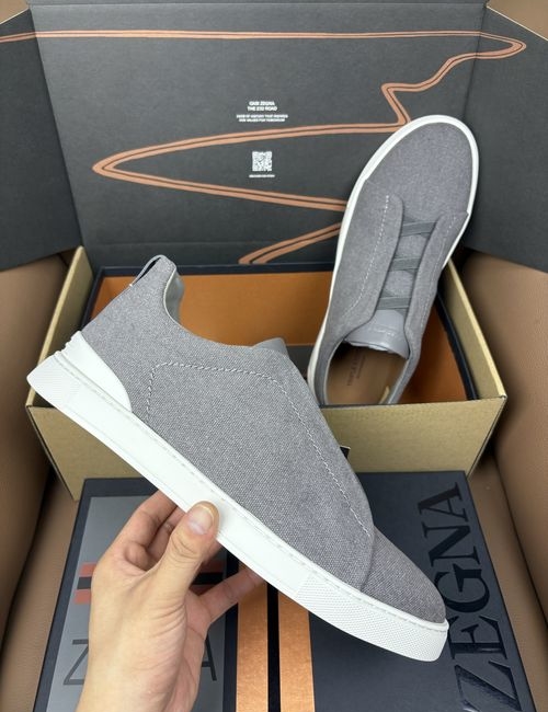Zegna Premium Leather Slip-On Casual Shoes