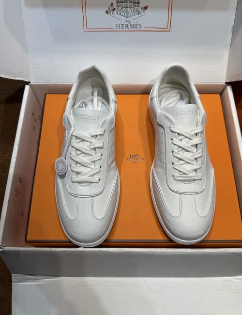 Hermes Bouning Suede Calfskin Sneakers With Rubber Sole