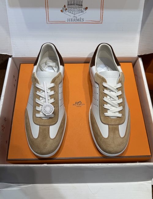 Hermes Bouning Suede Calfskin Sneakers With Rubber Sole