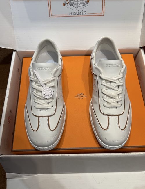 Hermes Bouning Suede Calfskin Sneakers With Rubber Sole