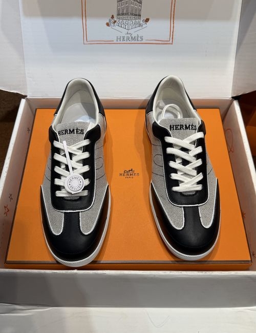 Hermes Bouning Suede Calfskin Sneakers With Rubber Sole