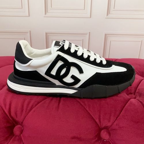 Dolce & Gabbana DG Silk Cowhide Suede Sneakers Logo Accent