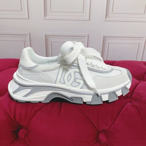 Dolce & Gabbana DG Silk Cowhide Suede Sneakers Logo Accent
