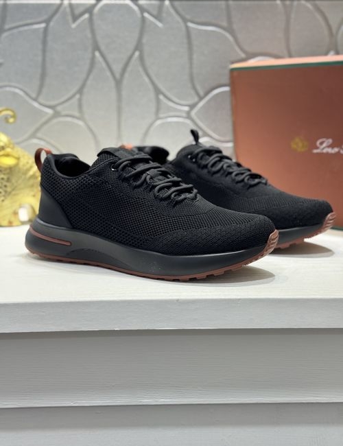 Loro Piana LP Lace-up Flyknit Leather Casual Shoes