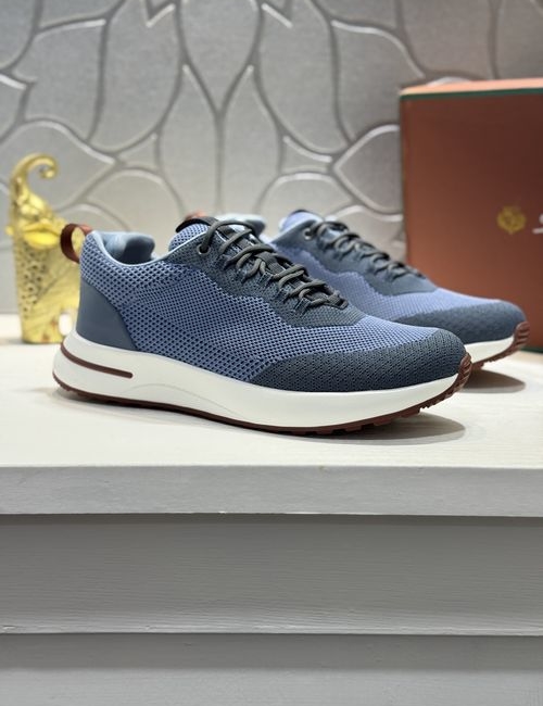 Loro Piana LP Lace-up Flyknit Leather Casual Shoes