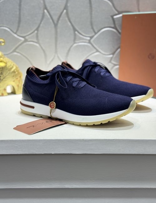 Loro Piana LP Flyknit Leather Casual Sneakers