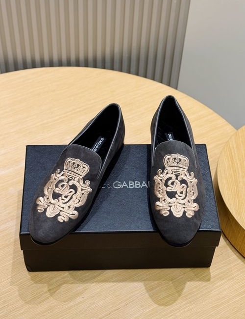 Dolce & Gabbana DG Leather Loafers With DG Embroidery