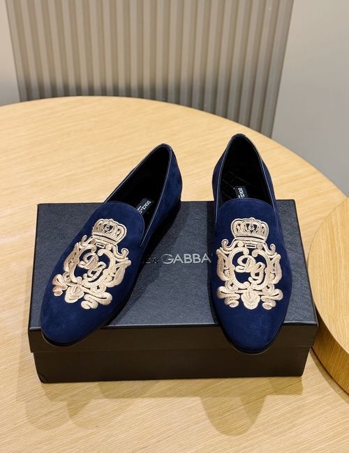 Dolce & Gabbana DG Leather Loafers With DG Embroidery