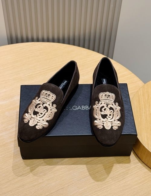 Dolce & Gabbana DG Leather Loafers With DG Embroidery