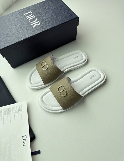 Christian Dior CD CD Logo Slides Wide Strap Minimalist Footwear