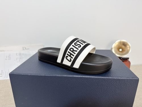 Christian Dior CD Slides Top Layer Leather PU Sole