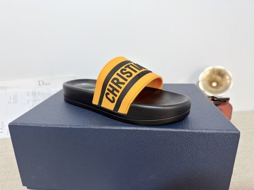 Christian Dior CD Slides Top Layer Leather PU Sole