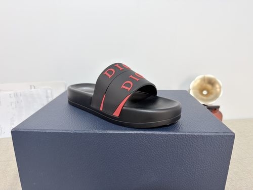 Christian Dior CD Slides Top Layer Leather PU Sole