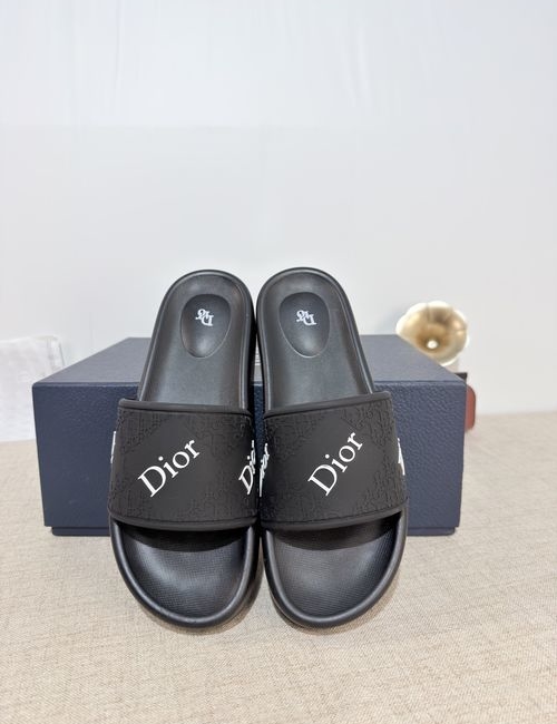 Christian Dior CD Slides Top Layer Leather PU Sole
